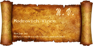 Modrovich Vince névjegykártya